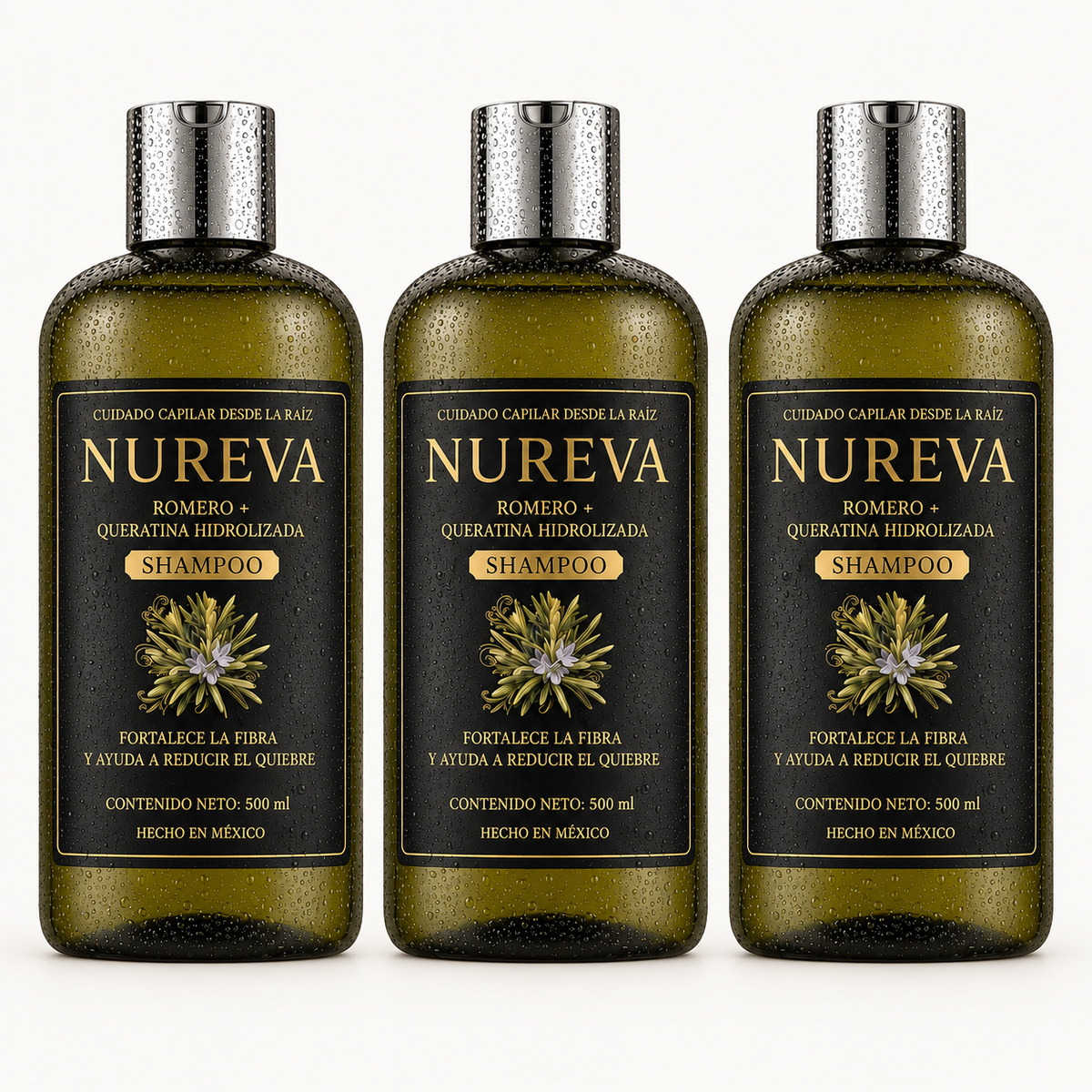 Nureva México - Pack de 3 shampoos de 500 ml
