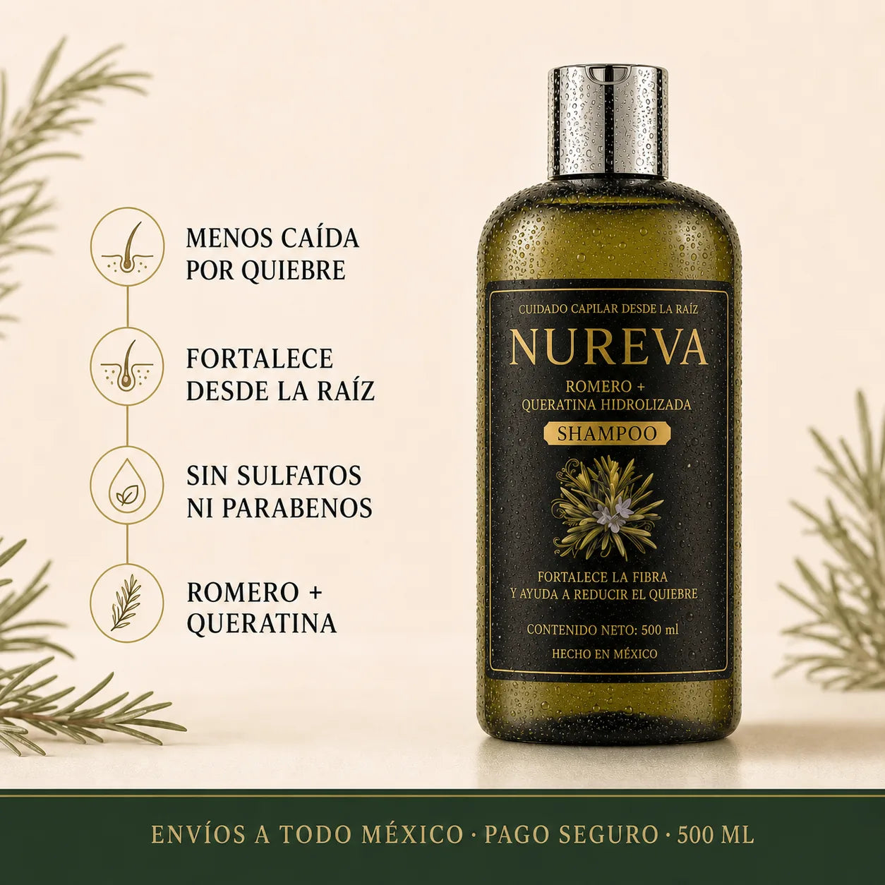 Nureva: shampoo anticaída, más fuerza y menos quiebre