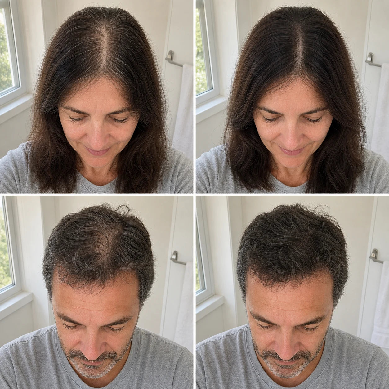 Comparación visual del cabello al incorporar una rutina fortalecedora